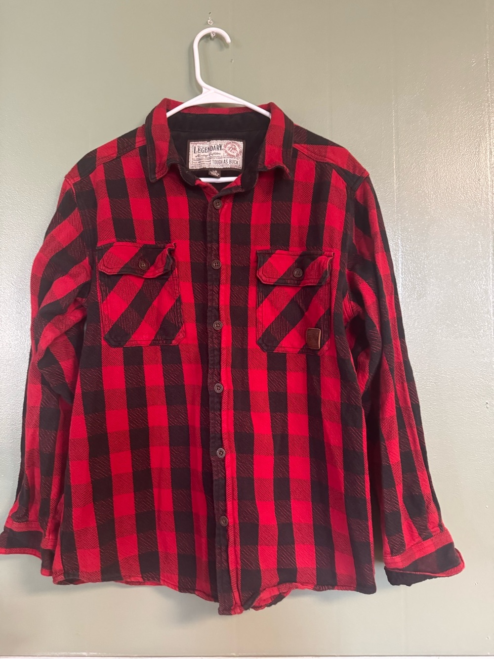 Legendary Whitetails Red and Black Buffalo Plaid Button-Down Shirt